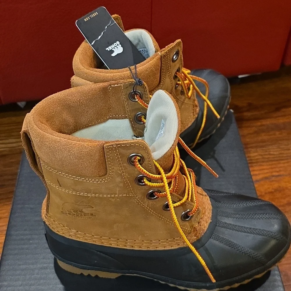 Sorel Kids Youth Cheyanne II Lace Tan and Black Snow Rain Boots Waterproof